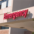 Emergency sign on hospital